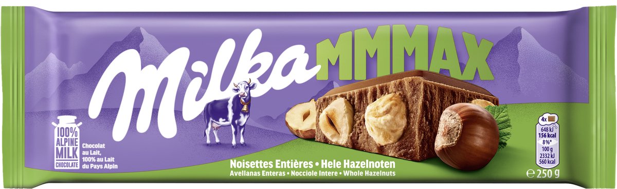 Milka Mmmax Chocolade Reep Hazelnoot - Doos 14 x 250g - Chocoladerepen en Tabletten - Voorraad - Verjaardag Cadeau Vrouw of Man - Geschenkset voor Man en Vrouw