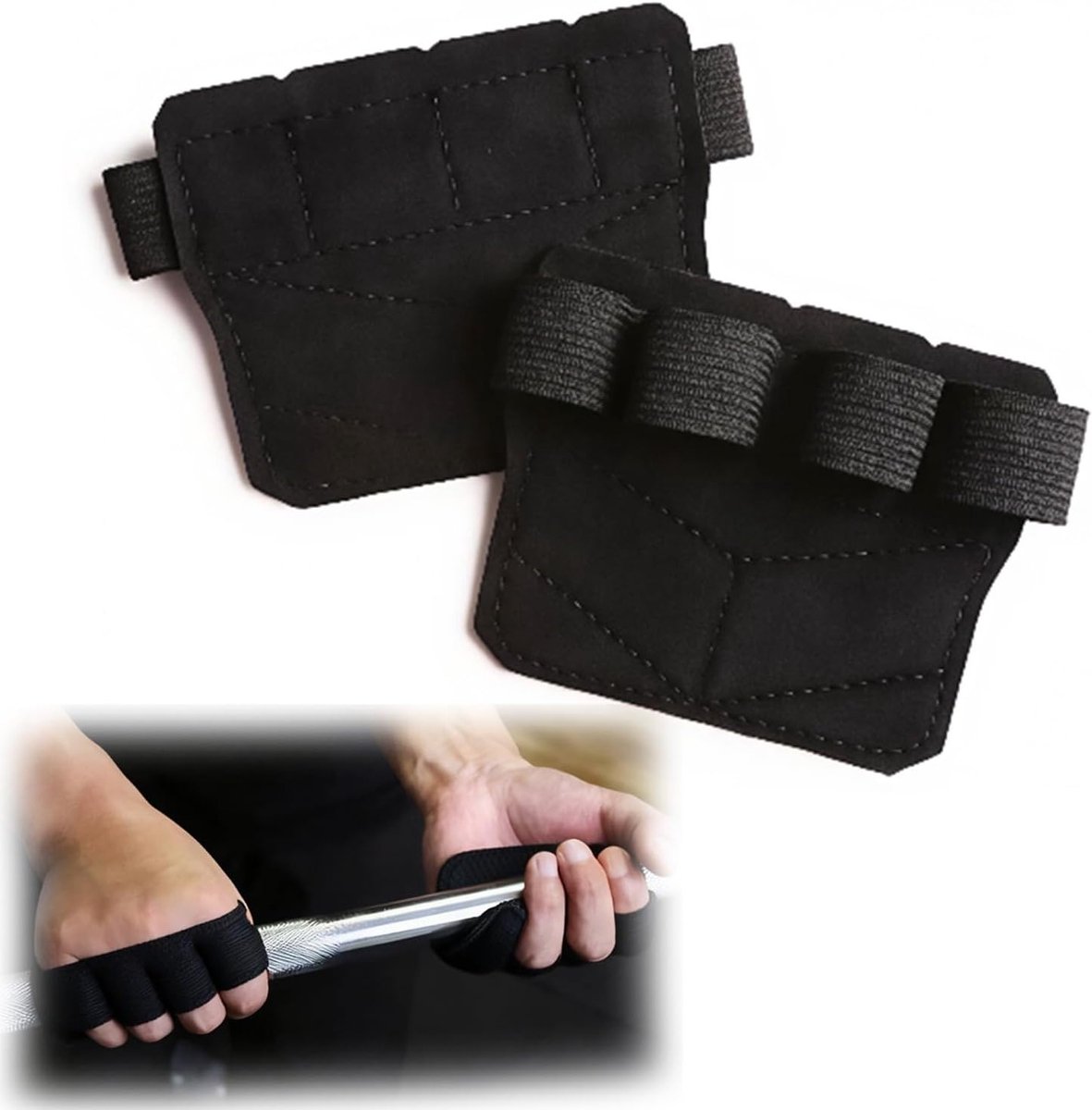 Ademende Gewichthefgrepen met Polsondersteuning voor Krachttraining en Fitness - Duurzaam, Antislip, Comfortabel en Geschikt voor Deadlifts en Pull-ups