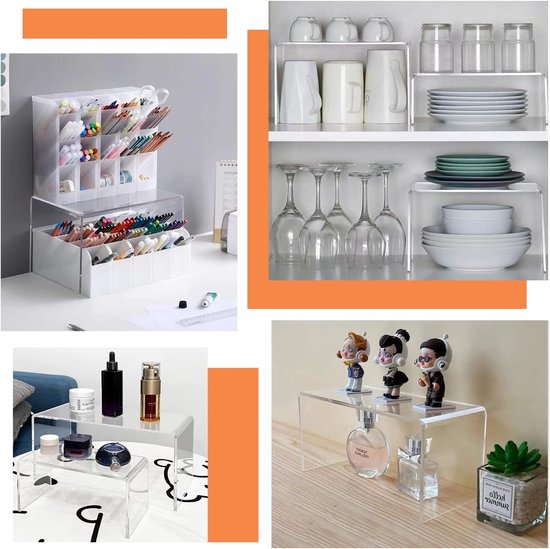 Set van 8 Heldere Acryl Display Steunen voor Cupcakes, Snoepbar en Figuren - Transparante Verhogers voor een Mooiere Presentatie — afbeelding 3