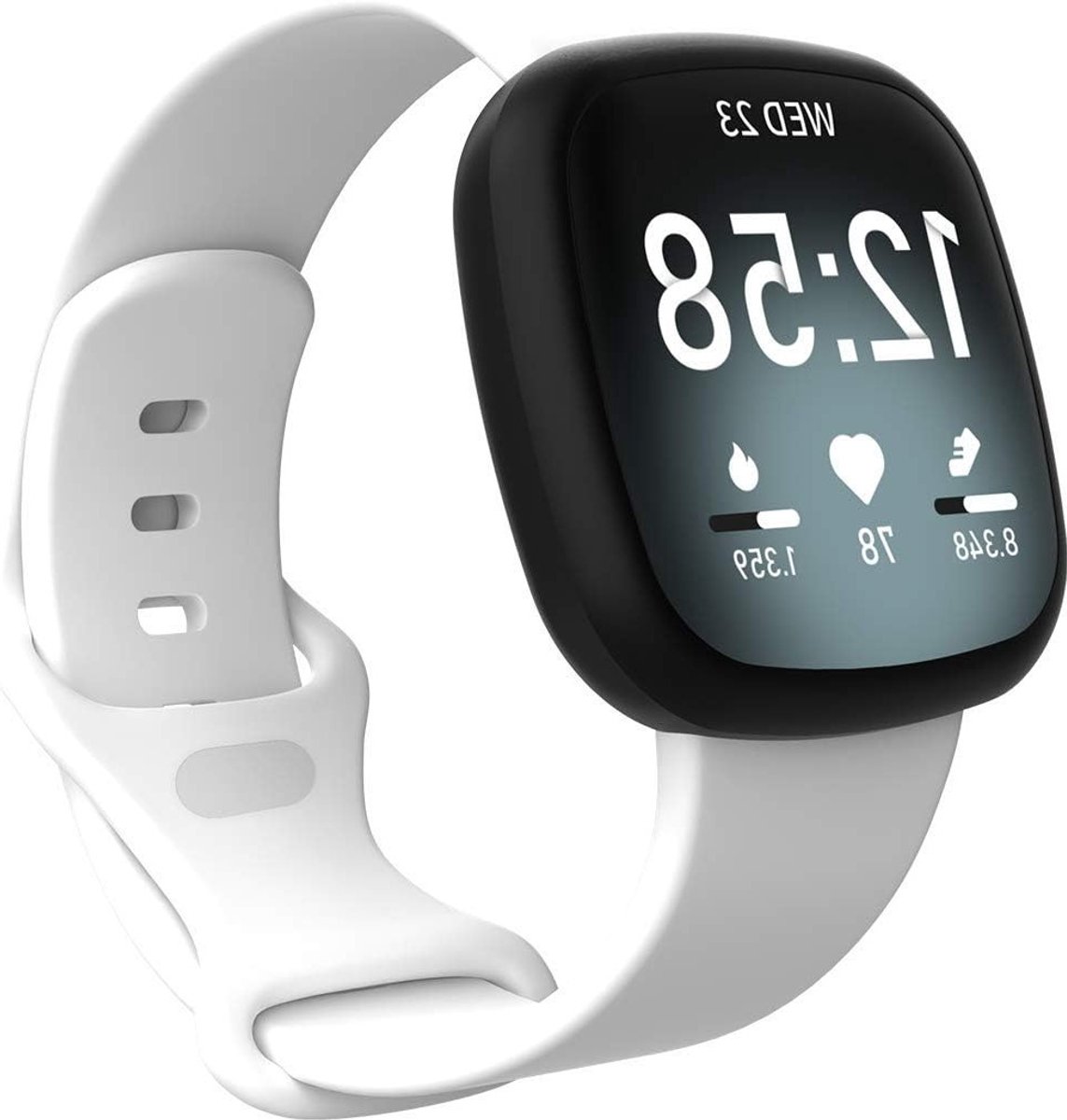Zachte TPU Sport Silikonenhalsband voor Fitbit Sense en Versa 3, Geschikt voor Dames en Heren, 2-Pack, Ademend en Comfortabel voor Actieve Levensstijl