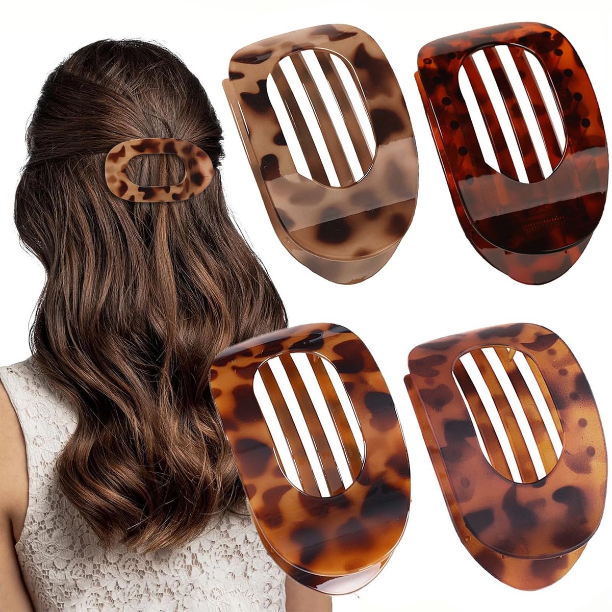 Allecto - Haarclips voor Vrouwen - Franse Haarclips - Sterke Hechting - 4 Stuks - Voor Iedere Haarstijl - Duurzaam en Betrouwbaar