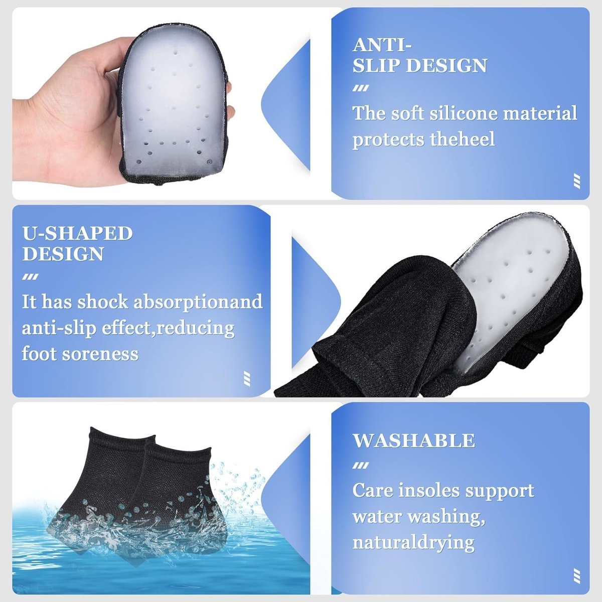 Allecto - Hoogte Verhogende Inlegzolen - 2.5cm Hiel Pads - Comfortabele Sokken - Geschikt voor Mannen en Vrouwen - Ideaal voor Casual en Sportieve ...
