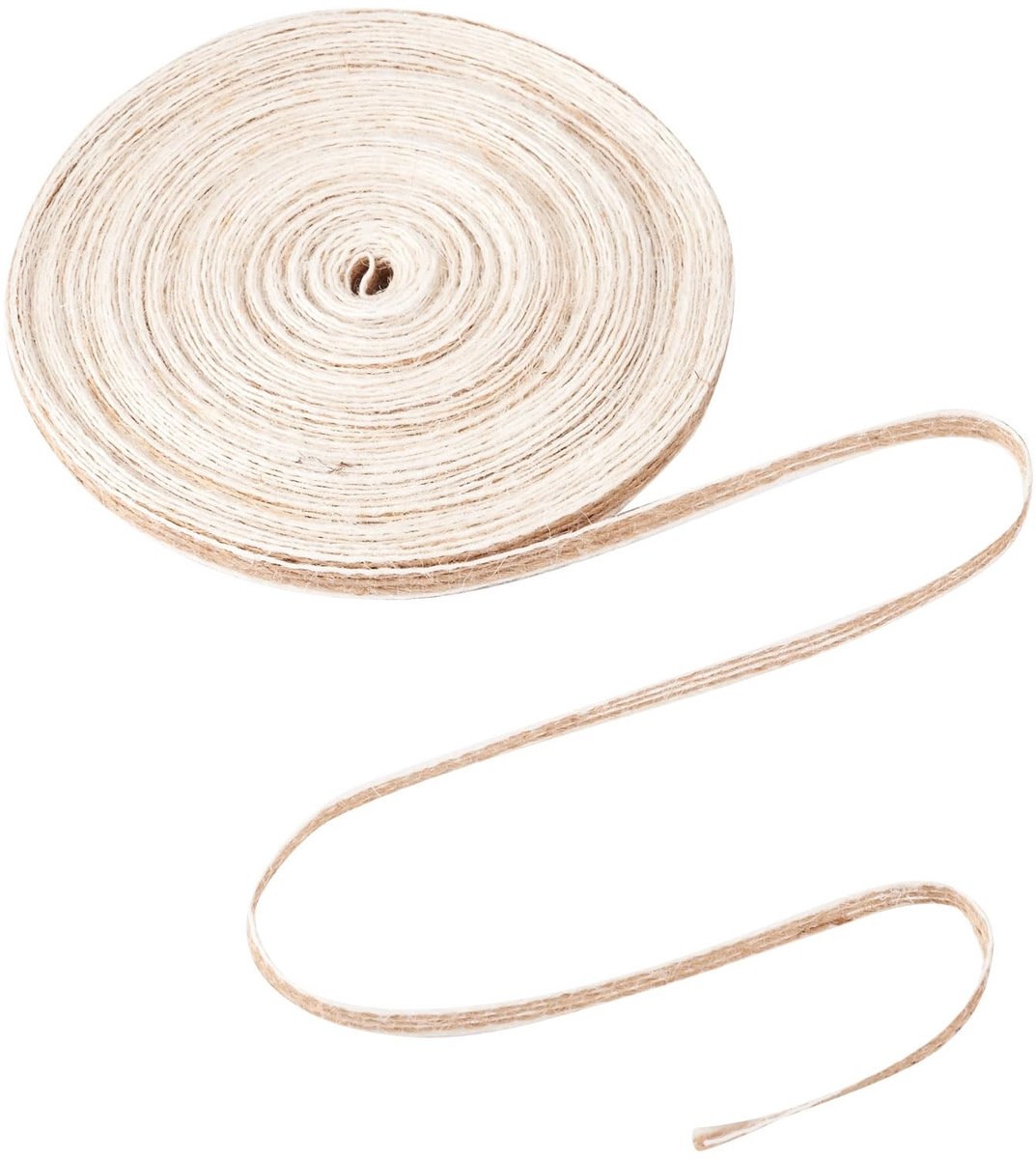Allecto - Jute Ribbons - Natuurlijke Gevlochten Jute Touw - 20m - Creatieve Decoratie - Kleur: Navajo White - Handgemaakt - Geschikt voor DIY proje...