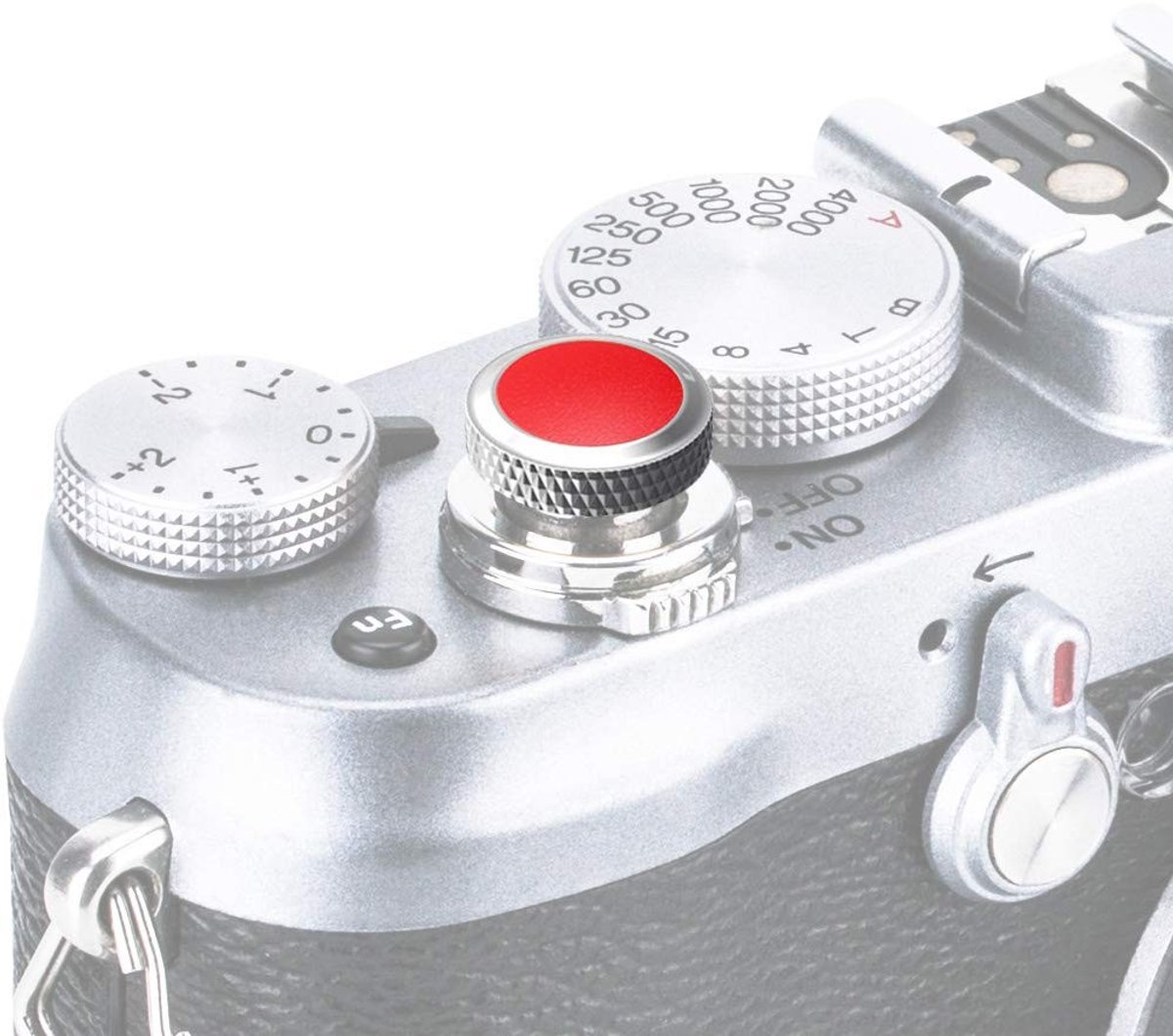 aladdien - Soft Release Button - Deluxe - Microfiber Leder - Geschikt voor Fujifilm X series - Kleur Rood - Versterkt met O-ring