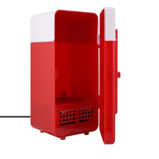 Shopcentral - Mini Koelkast - USB Fridge - Compact en Draagbaar - Rood - Koeler en Verwarmer - Ideaal voor Thuis en Kantoor - Mini Koelbox van Shopcentral — afbeelding 4