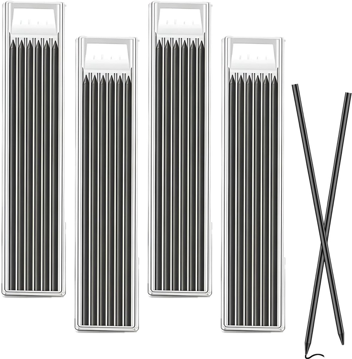 Allecto - Grafiet Loodvervangers - 24 Carpenter Pencil Refills - 2.8mm HB voor Houtbewerking - Ideaal voor nauwkeurige tekeningen - Geschikt voor t...