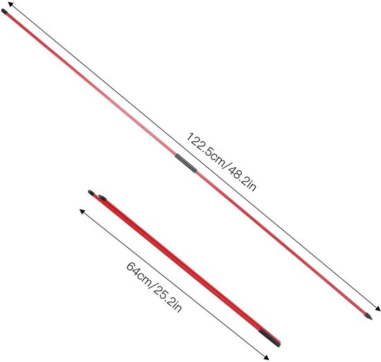 Allecto - Golf oefenstokken - Opvouwbare golfuitlijningsstokken - Verbeter de swing - Rood - Golfhulp voor betere balpositie - Geschikt voor alle g... van Merkloos — afbeelding 3