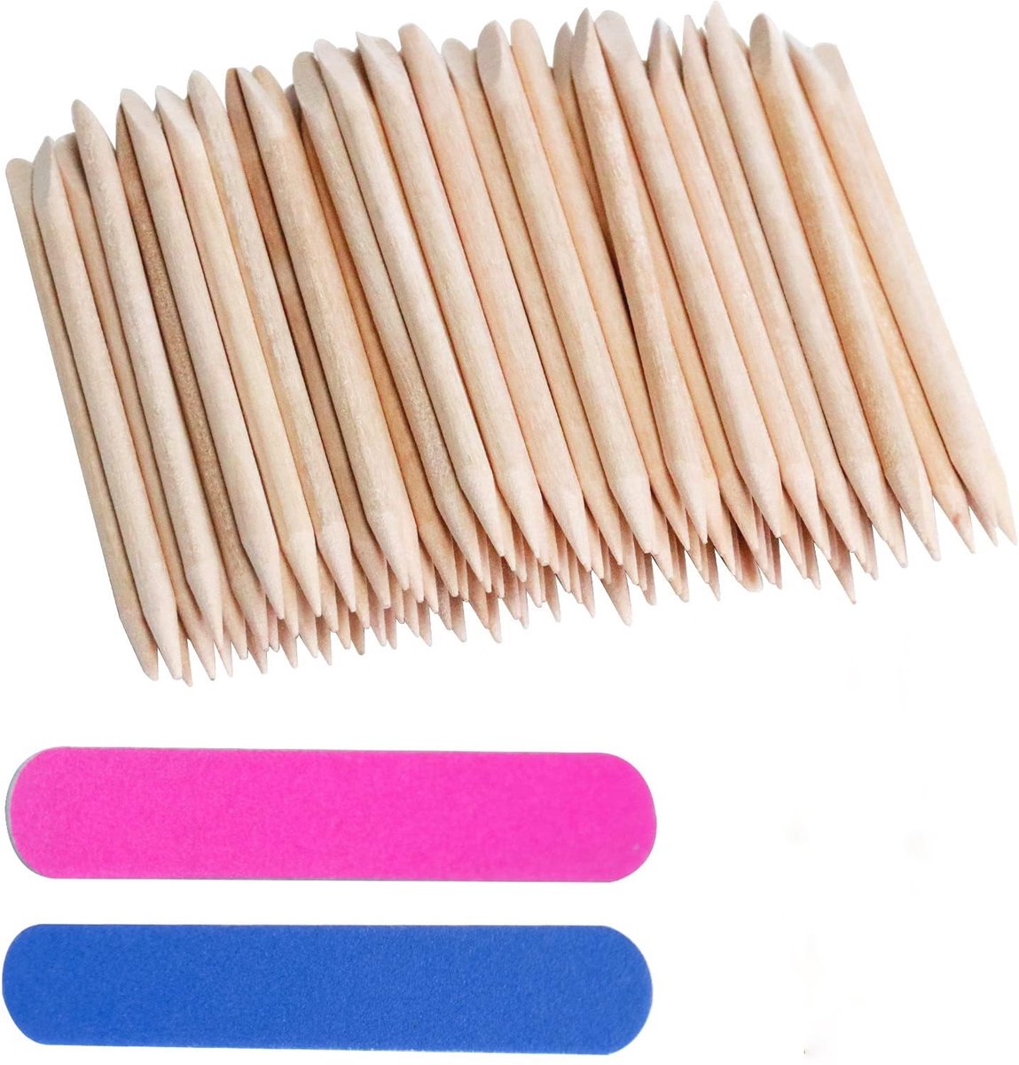 Allecto - Orange Sticks - Nagelstokken - Houten Cuticle Sticks - 100 Stuks - Manicure en Pedicure - Handig voor Nagelverzorging - Kleur Logkleur