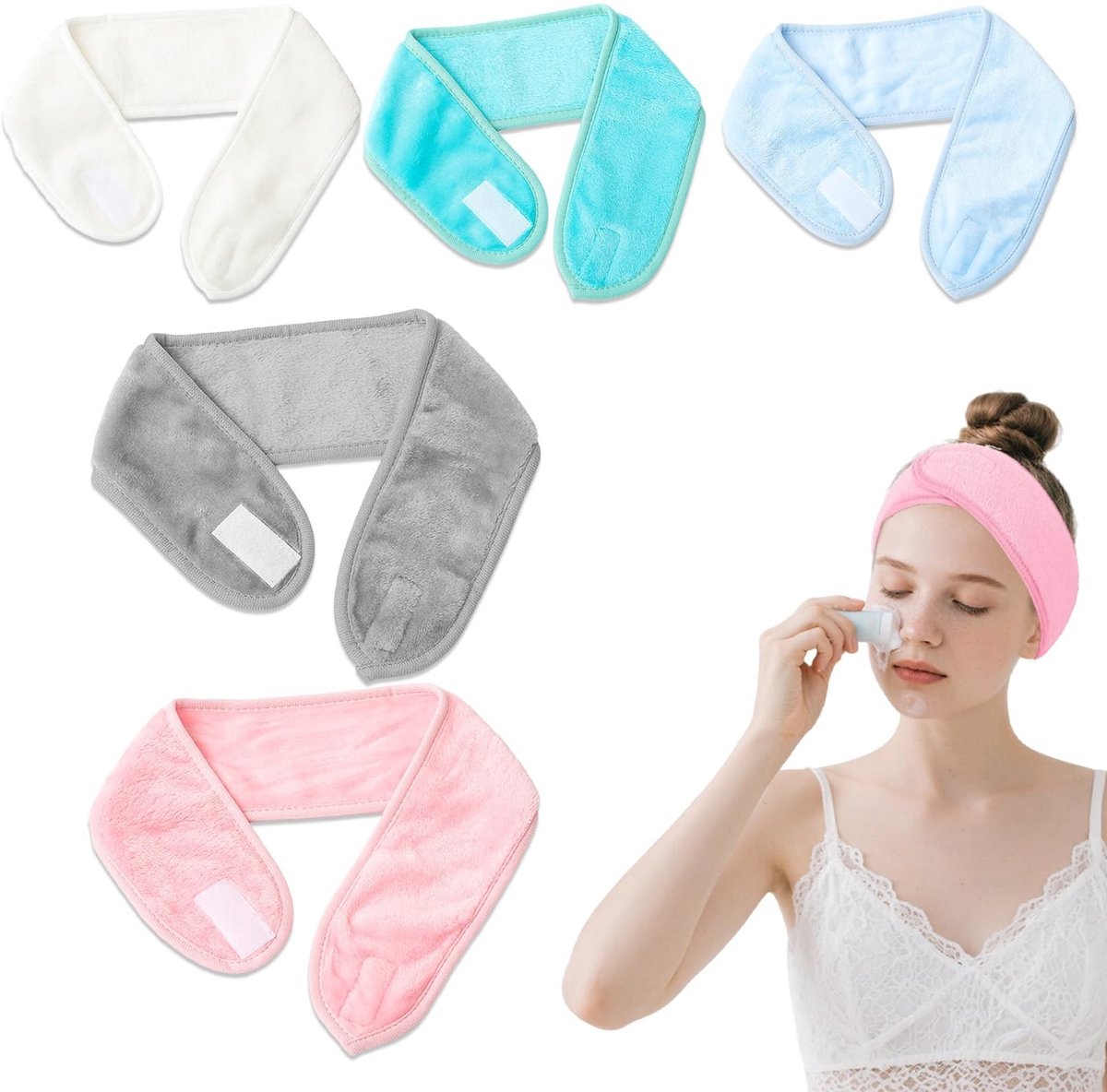 Allecto - Spa Headband - Makeup Accessoire - Comfortabel en ademend - 5 Kleuren - Verstelbaar en zacht - Ideaal voor gezichtsbehandelingen - Geschi...