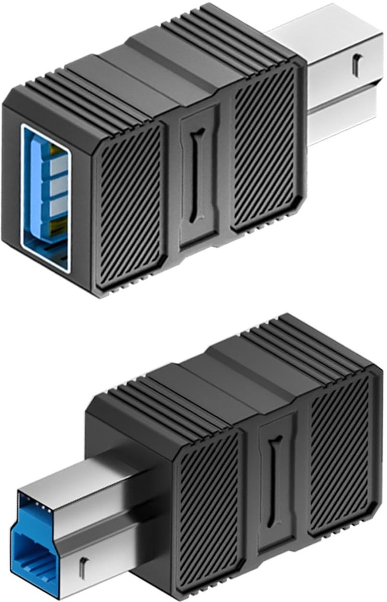 QIANRENON USB 3.0 Type B naar Type A Adapter - 5Gbps Data Converter voor Printer en Scanner