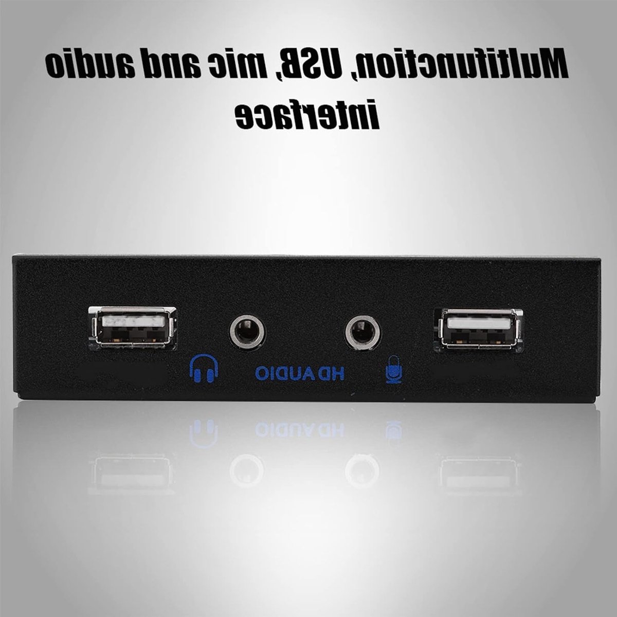 Frontpaneel Computer - Interne Kaartlezer - Extra Poorten - 3.5 Inch Bay - 10x9.5x2.5cm - Zwart
