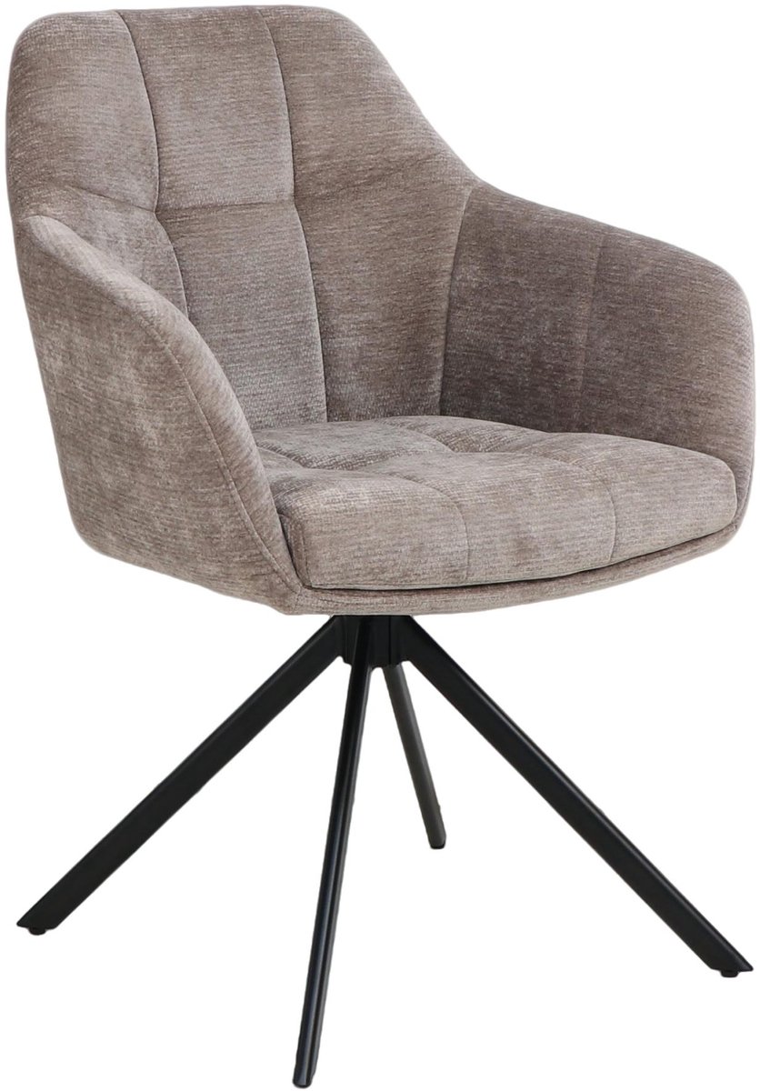 Eetkamerstoel S330 taupe stof – draaibaar onderstel