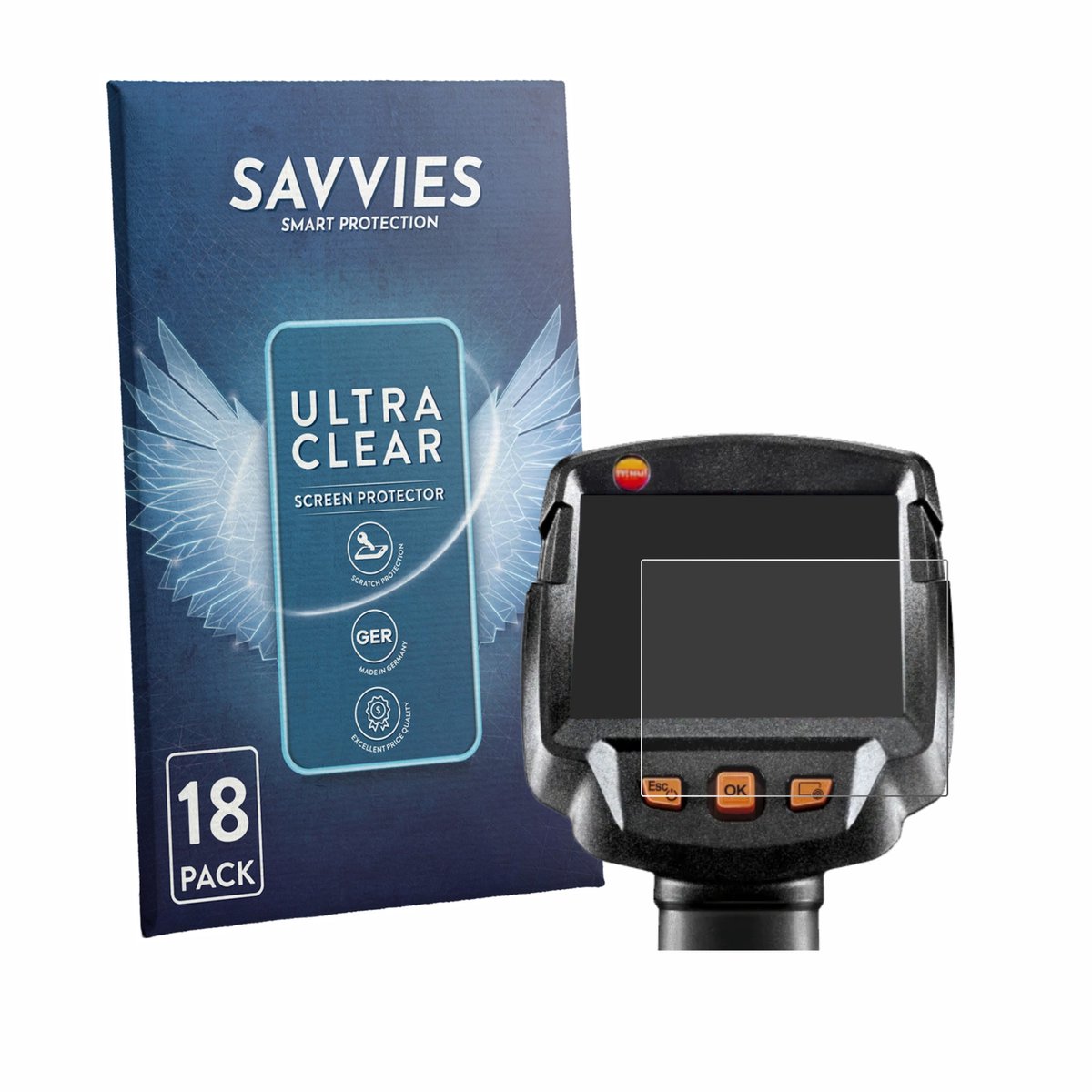 Savvies - Screenprotector voor Testo 872s - Folie Beschermfolie transparant 18 Stuks