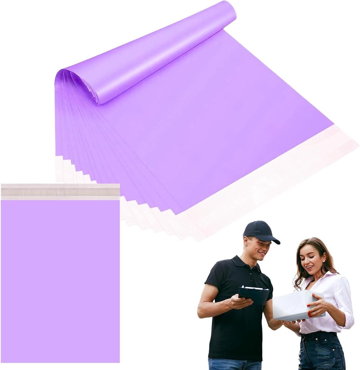 10 Stuks 38x52 cm Paarse Translucente Verzendzakken voor Kleding, Zelfsluitende Polyzakken, Sterke Verpakking voor Verzending van Kleding en Pakketten