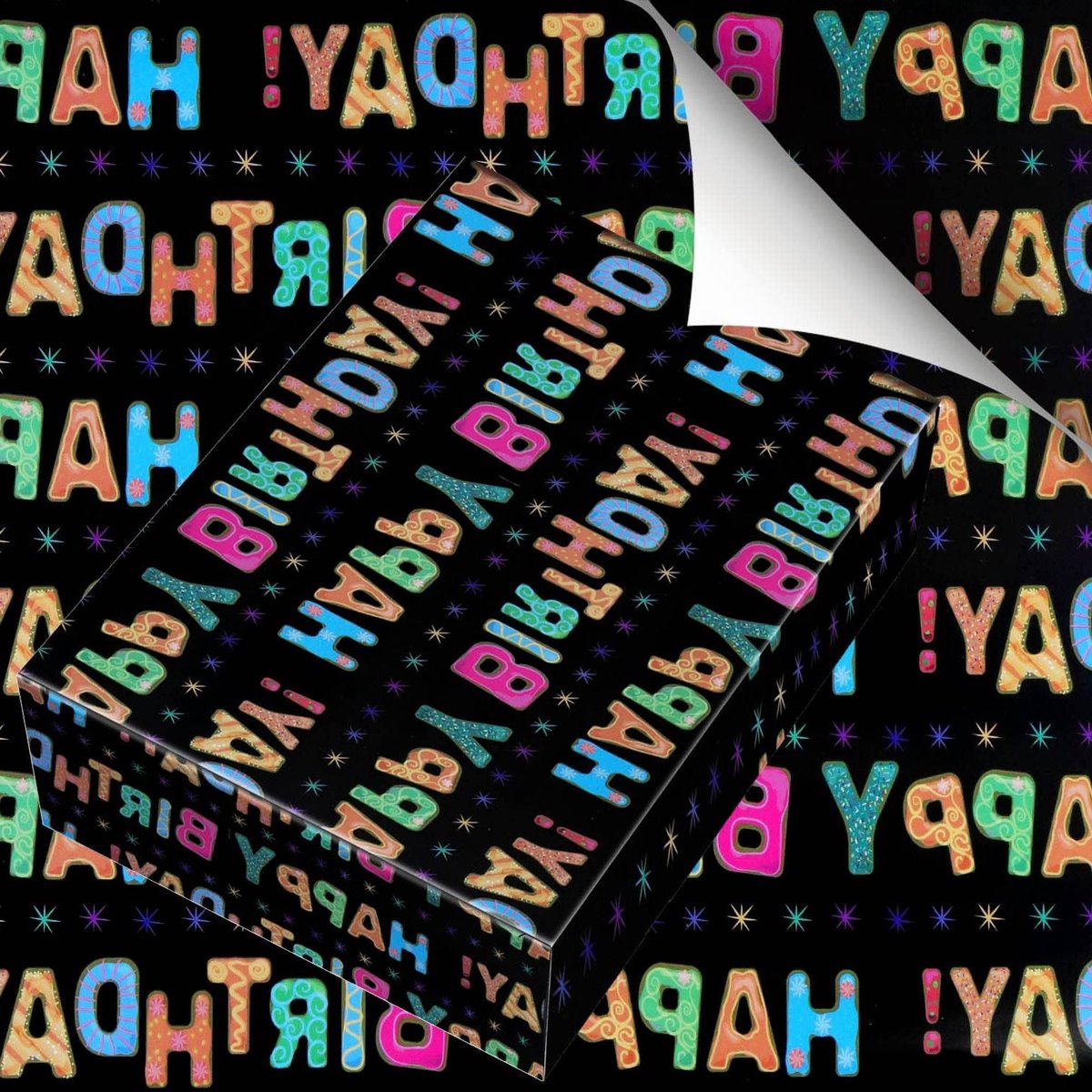 Verjaardagscadeau Inpakpapier Set van 6 Vellen 50 x 70 cm, Iriserend Cadeaupapier voor Feestdagen en Verjaardagen