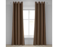 ABAKUHAUS Abstract oogjesgordijn, decoratieve 2-panelige raamgordijnen voor de woonkamer in de slaapkamer, 280cm x 225cm, Pale Caramel Choco