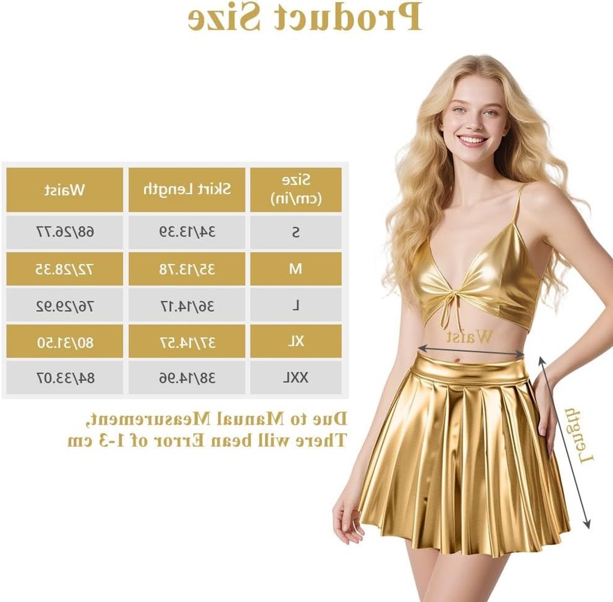 Metalen Plissé Minirok voor Dames van PU Leer, Korte A-lijn Skirt voor Feestjes en Carnavals, Trendy en Stijlvol