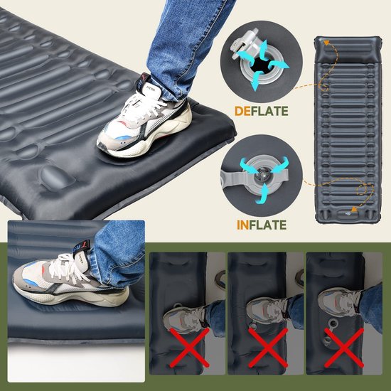 Store_9 - Campingmat - Isolatiemat met Voetperspomp - Upgrade Campingmat - Marineblauw - Outdoor Slaapmat - Geschikt voor Wandelen en Reizen van Merkloos — afbeelding 5
