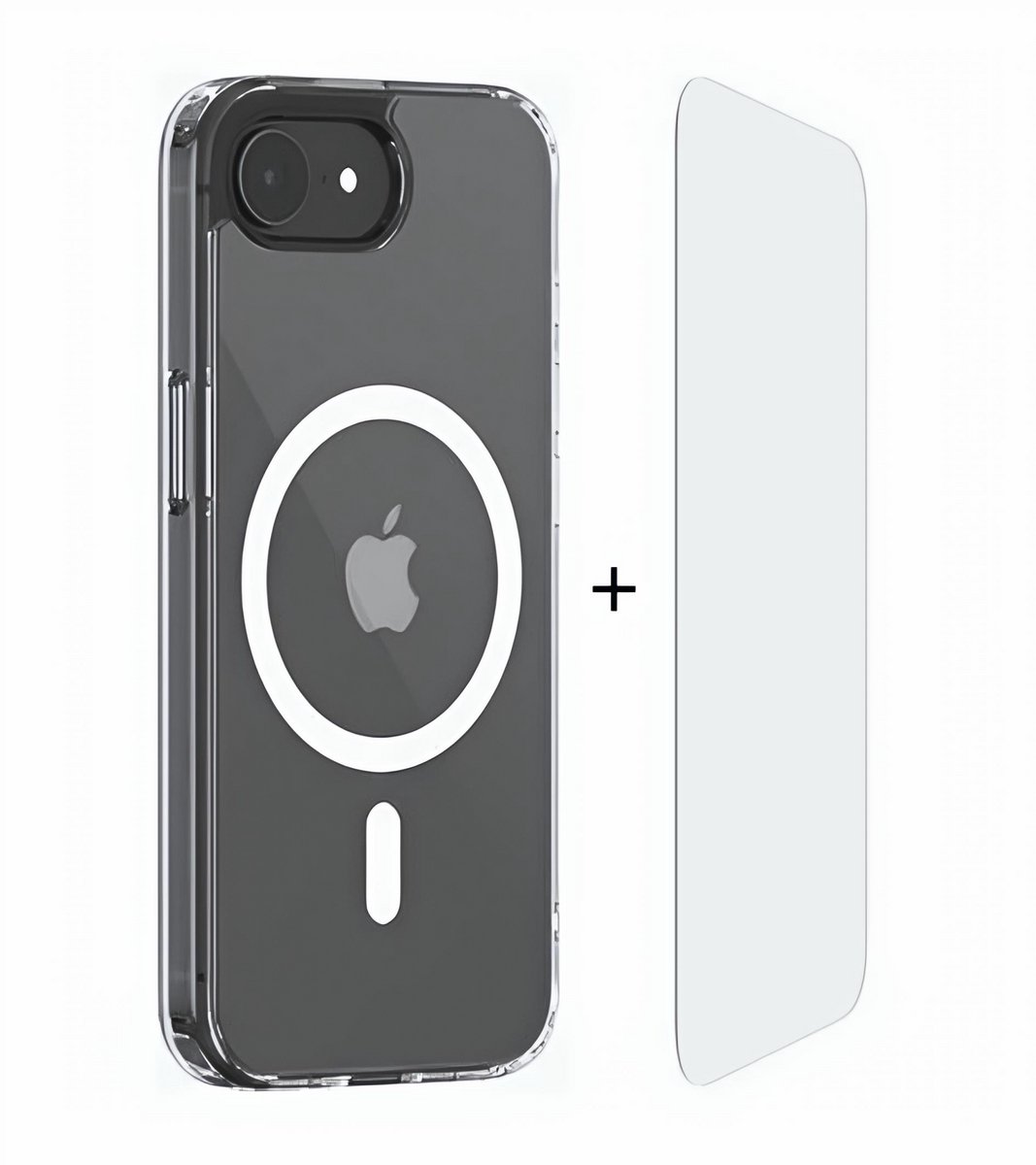 Hoesje geschikt voor iPhone 17E - Geschikt voor Magsafe - 9H Screenprotector - Hardcase en Shock proof - Transparant