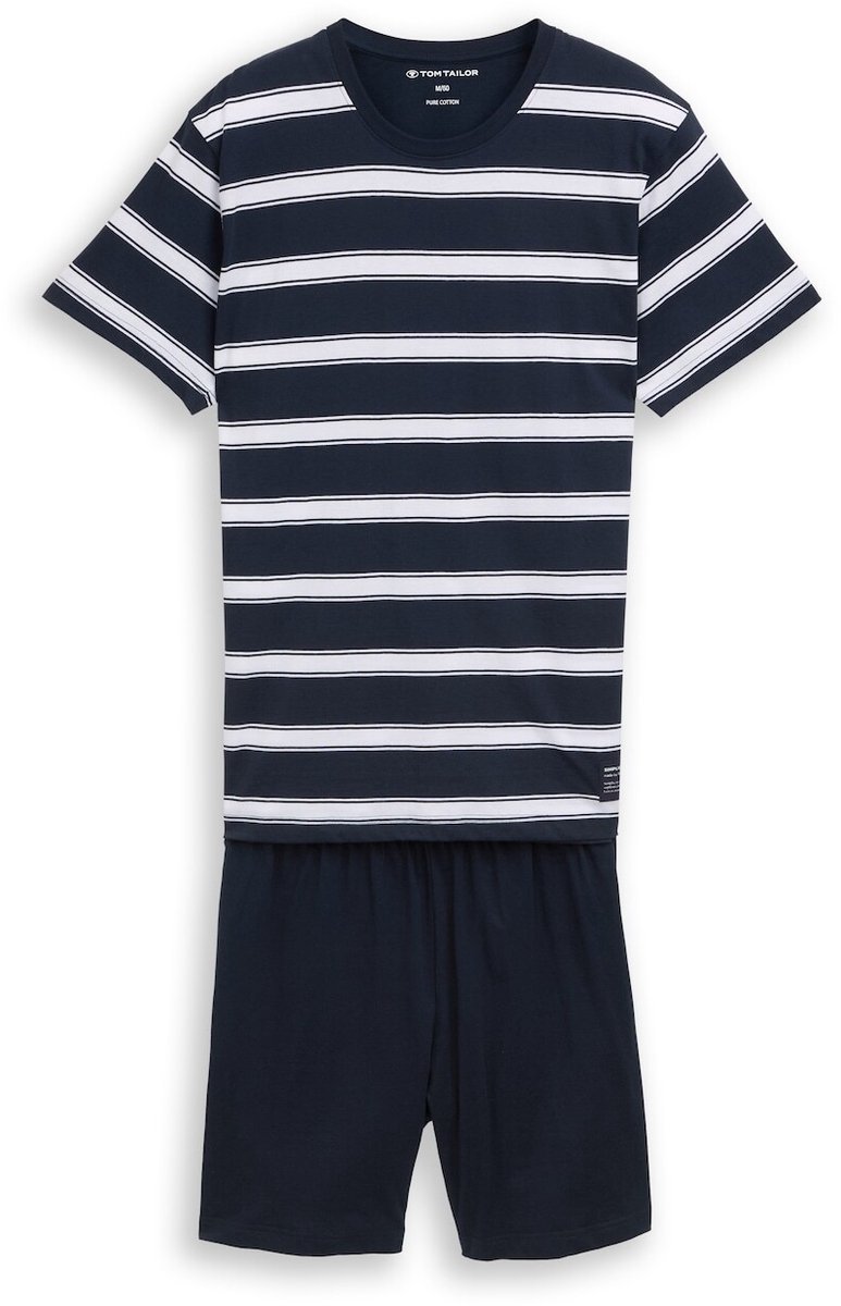 Tom Tailor - Pyjamaset van katoen - Maat 48 - blue stripe