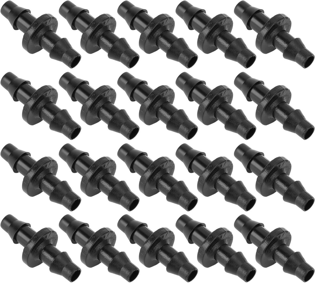 Drip Irrigation Barbed Connector 1/4" Rechtstreekse Koppeling voor Tuin, Bloempotten en Gazons - 200 Stuks Plastic Zwart