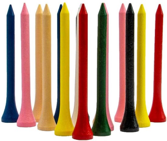 Professionele houten golftees (verpakking van 100) - Verkrijgbaar in diverse kleuren en maten - Hoge golftees - Vermindert zijspin en wrijving - Houten tee-houders - Tee-pegs van Merkloos — afbeelding 2