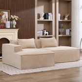 REDOM 3-Zits Bank + Sofa - Compact met pocketvering - Moderne bank voor woonkamer of kantoor - Slijtvaste polyester bekleding - Kaki - 235 x 129 x 70 cm