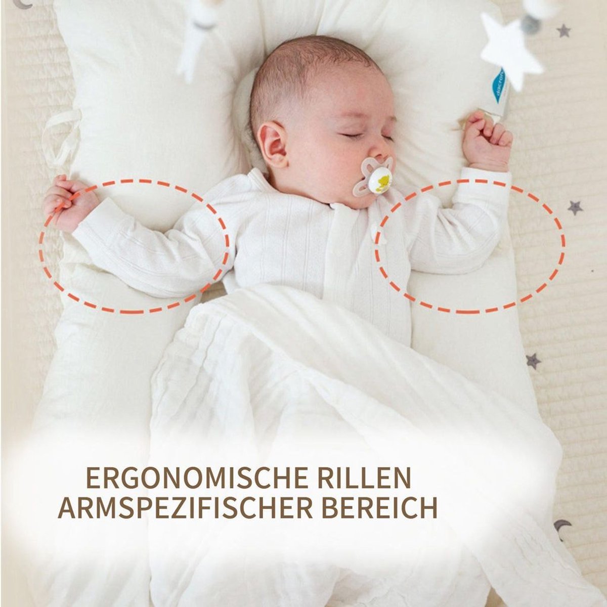 Babyhoofdkussen, kussen geschikt voor baby's die op hun zij liggen, babykussen ter geschikt voorkoming van een plat hoofdje, afmeting 72 x 45 cm — cadeau in Cadeau-ideeën - foto 3