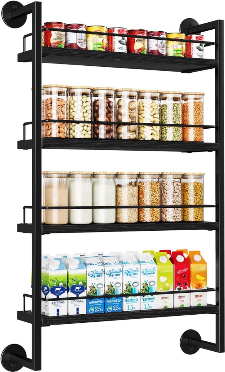 YOR® Kruidenrek ophangbaar - Kruidenrek - Zwart - 10cm x 44cm x 74cm