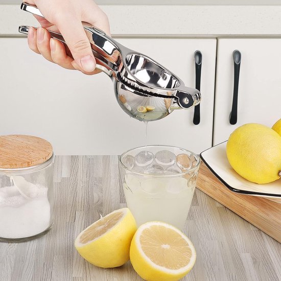 Citroenpers - Robuuste Kwaliteit Citroenpers RVS - Limoenpers - Handcitruspers - Citrusknijper - Handmatige Citroenpers - Handpers - Fruitpers - Lemon Squeeze - Sinaasappelpers - Zilver van Merkloos — afbeelding 3