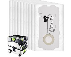 10 stuks Stofzuigerzakken compatibel met 204308 - Festool CT MINI CT MINI I CT MIDI en CT MIDI I - CTC MINI/MIDI en CT 15 - Vervangende stofzakken
