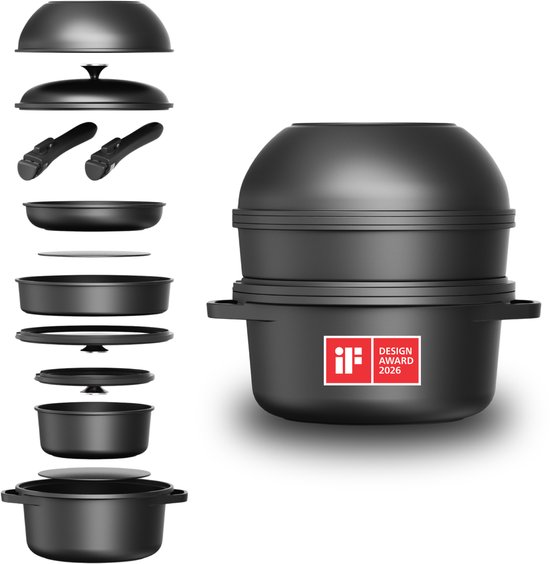 CookingTotem® 5-Delige Stapelbare Non-stick Pannenset