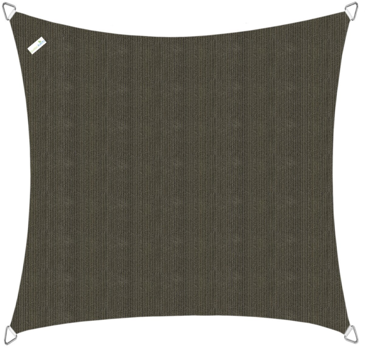 Buitenkado Schaduwdoek vierkant 4x4m - Taupe zwart