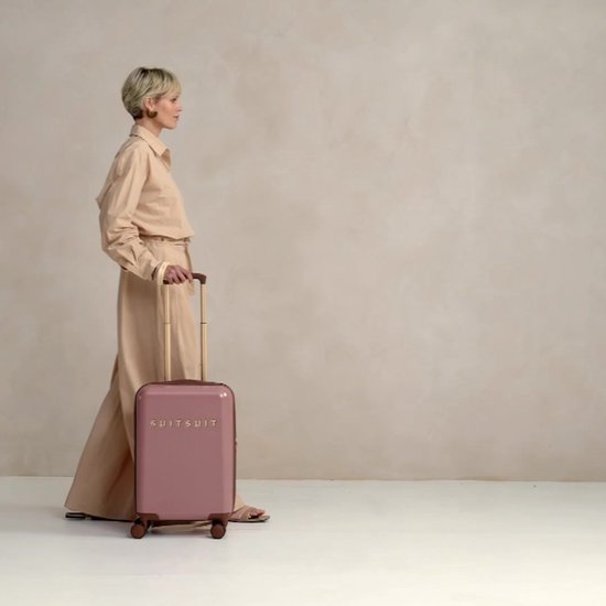 SUITSUIT Handbagage koffer 55x35x20 - Handbagage trolley - Lichtgewicht koffer - Reiskoffer - Veilig TSA cijferslot - Fab Seventies koffer Old Rose - Roze