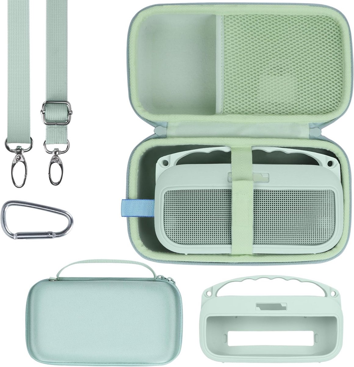Hard Case en Siliconen Hoesje Combo voor Bluetooth Draagbare Speaker - Geschikt voor Bose SoundLink Flex (2e Generatie)