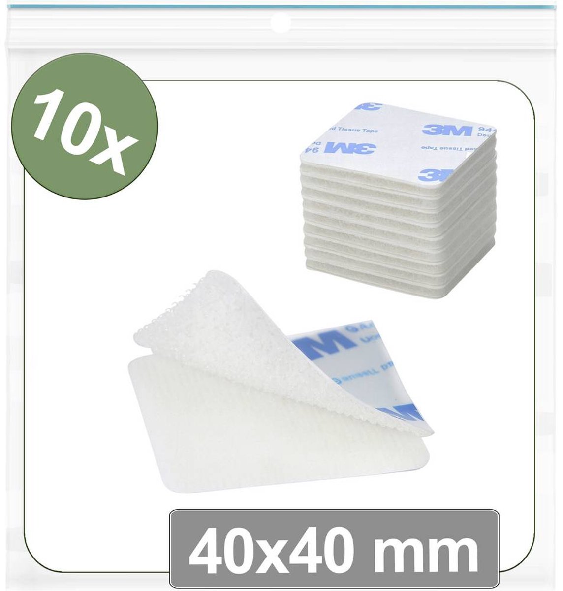 Quadrios 25CA673 Klittenband punten Om vast te plakken Haak- en lusdeel (l x b) 40 mm x 40 mm Wit 10 stuk(s)