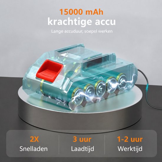 Traumheim®Accu Hogedrukreiniger - Draadloze Hogedrukspuit Auto Wasmachine Set - Complete Accessoires Inclusief 2x Accu — afbeelding 5