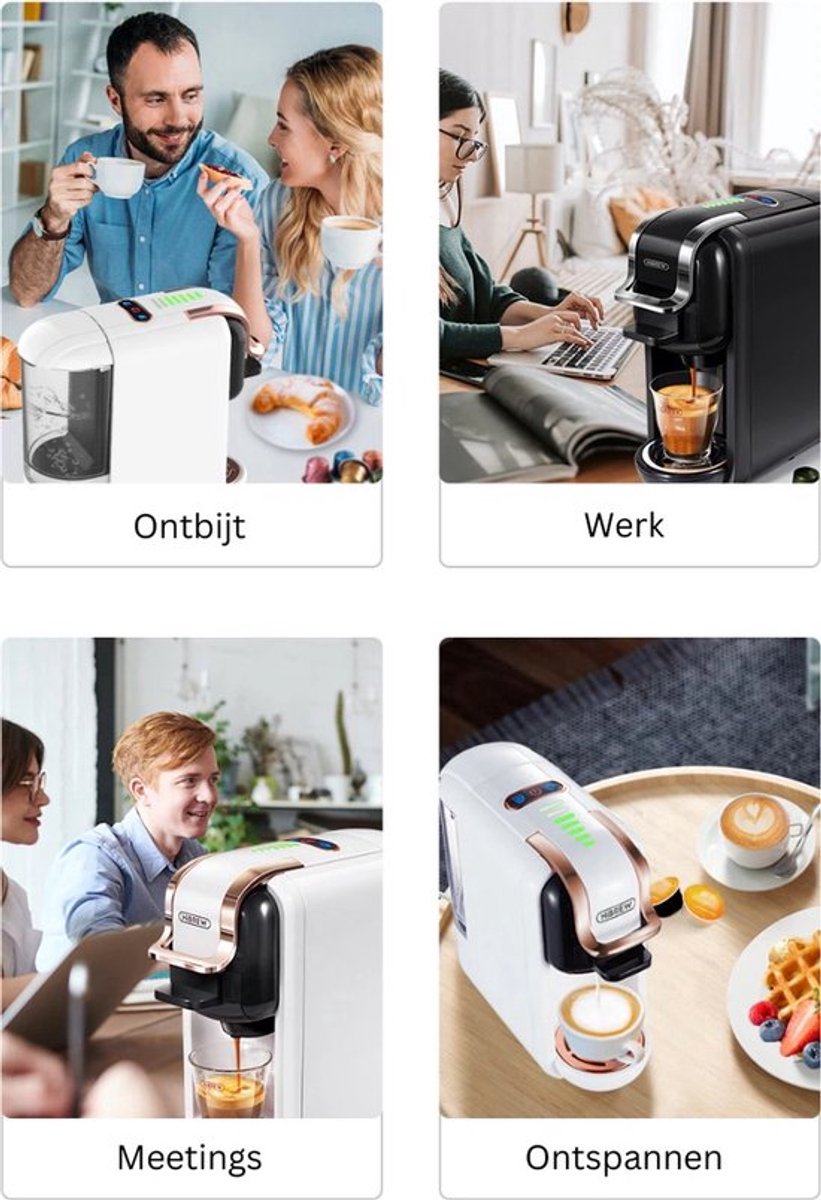 Coffee Machine - Nespresso Koffiemachine - Espresso - Maker - ijskoffie - 5 in 1 - Wit