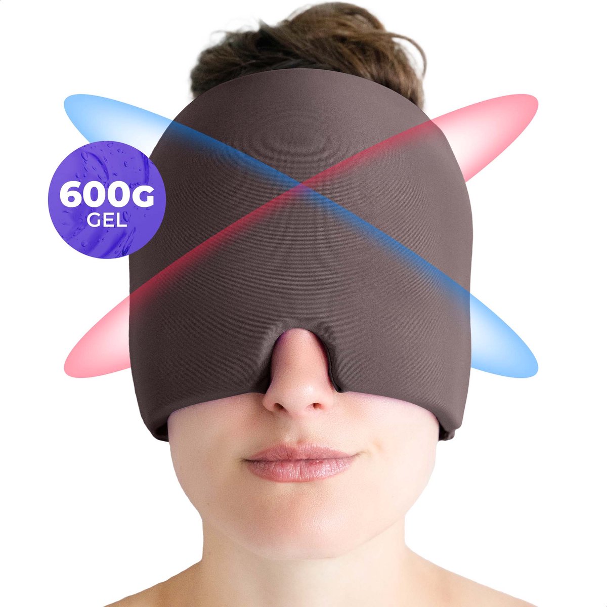 Ryce® Migraine Muts - Masker - Extra Dik 600G - Hoofdpijn - Warmte & Koude Therapie - Hot Cold Pack - Bruin