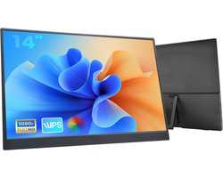 HDeye 14" Draagbare Monitor – 100% sRGB, 1920x1200 IPS, 400cd/m², Dual USB-C, Ultra-Slim 0,56kg – Voor Laptop & Telefoon