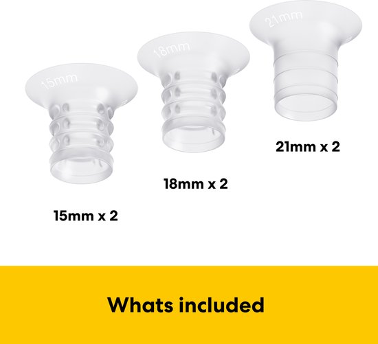 Medela Inserts voor Borstkolf - 6 stuks in 3 maten (15, 18 & 21 mm) van Merkloos — afbeelding 2