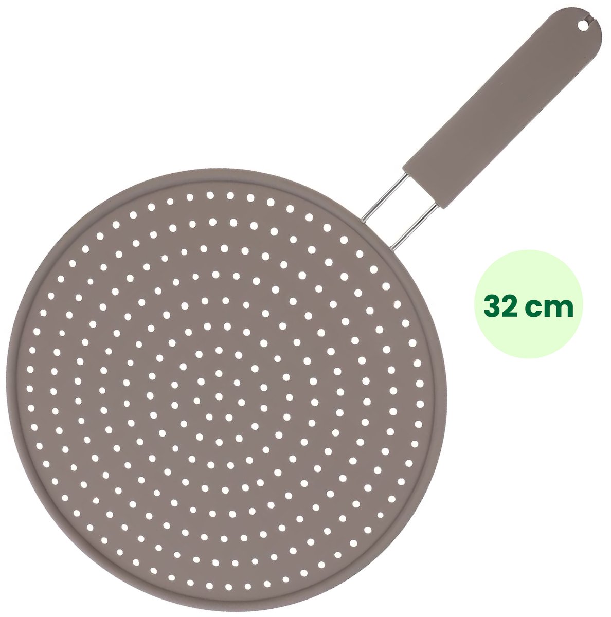 MoreCore Anti Spatdeksel Ø 30 CM - Ideale Antispatdeksel voor Pannen - Spatbescherming voor Pannen - RVS en Siliconen Materiaal - Antraciet