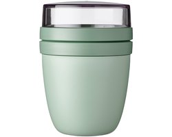Mepal Lunchpot - 500 + 200 ml - Yoghurt en Muesli beker to go - Geschikt voor vriezer, magnetron en vaatwasser - Ellipse - Nordic sage