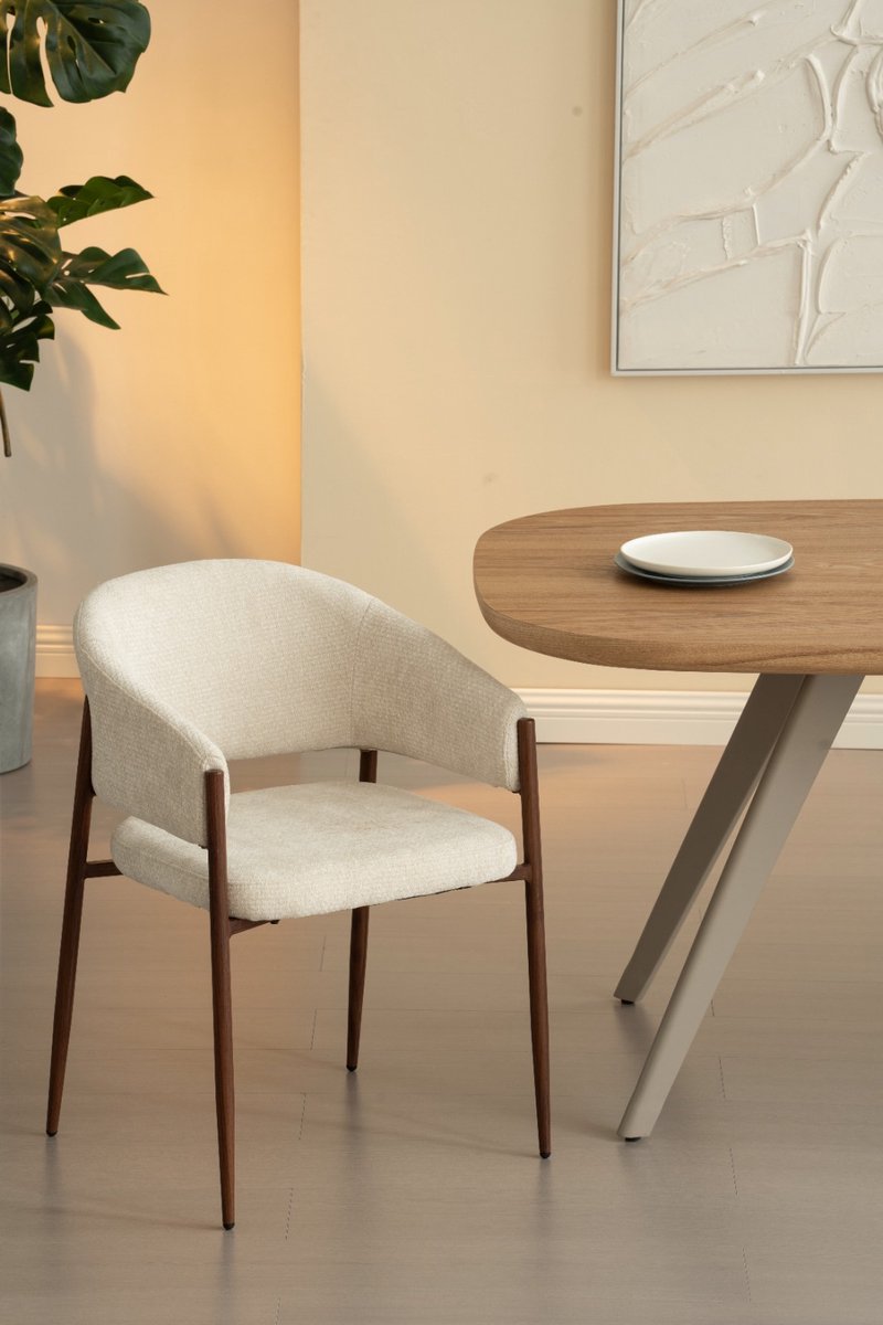 Eetkamerstoel Luana- Beige- Scandinavisch Design- Zetelsenbedden Tafel en Stoel