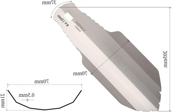 Lichte Titanium Tuinschep voor Buitenactiviteiten, Kamperen, Hiking en Backpacking — afbeelding 3