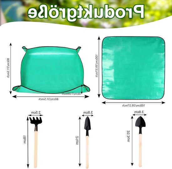 Dailygoods- Plantenmat 100 x 100 cm - Opvouwbaar - Waterdicht - Tuinaccessoires - Tuingereedschap - Beschermt tegen vuil - Tuinmat van Dailygoods — afbeelding 2