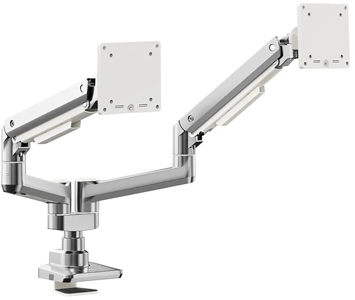 Alogic Flux Flexibele Duo Monitor Armen – Ondersteunt Twee Monitoren – Breed Schermrotatiebereik – Compatibel met VESA 100x100mm en 75x75mm - Grijs