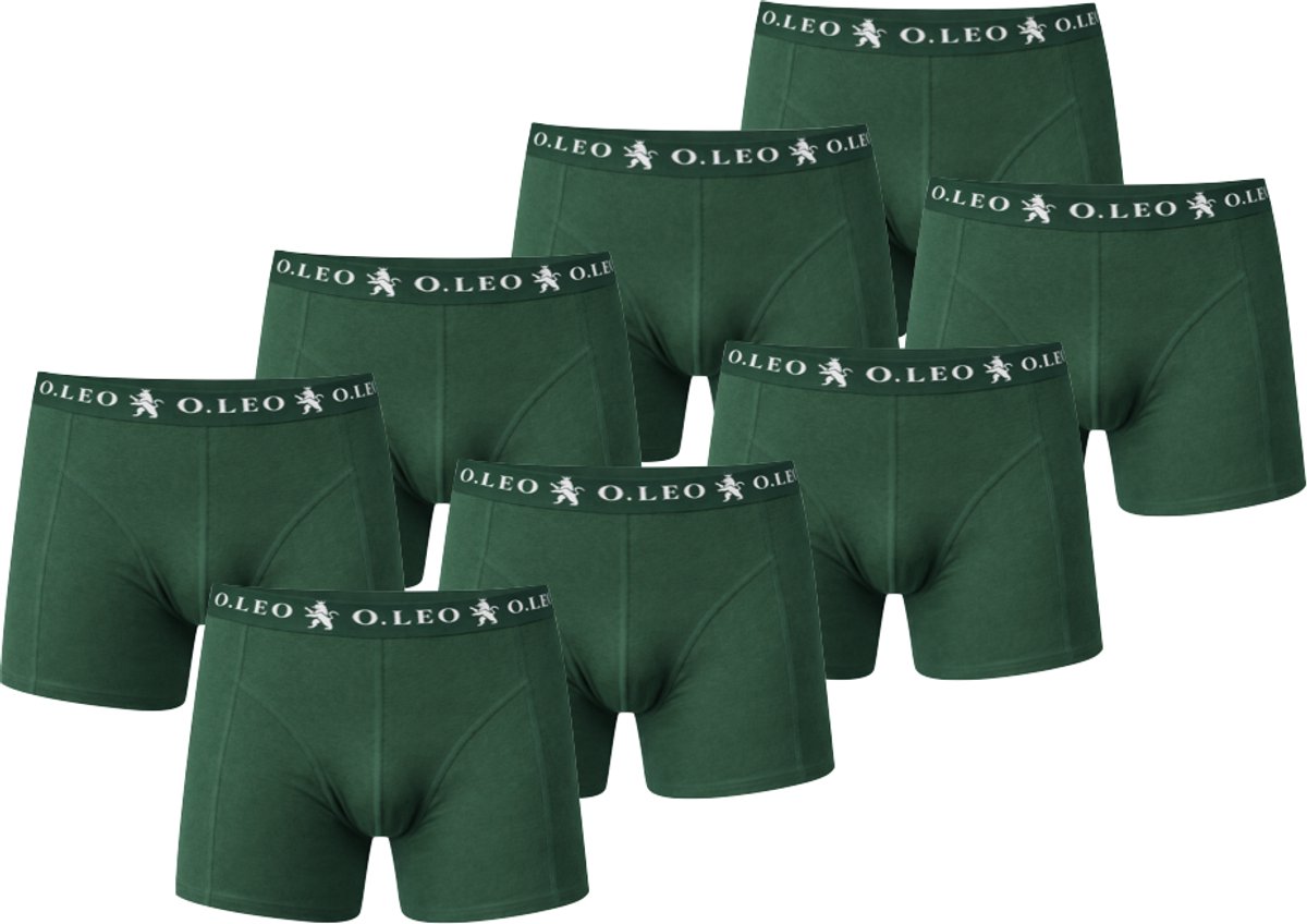O.Leo - Boxershort Heren - Groen - Maat S - 8 stuks - Onderbroeken Heren