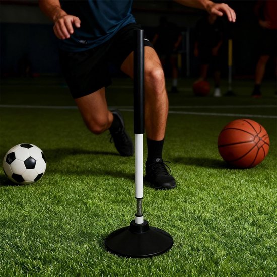 Voetbal Stokken - Training Palen - Snelheid Training - Robuuste Grondhechting - 61 Centimeter - Zwart — afbeelding 2