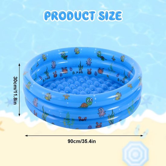 Opblaasbaar kinderbadje 100 x 35 cm - Rond babyzwembad voor buiten — afbeelding 2